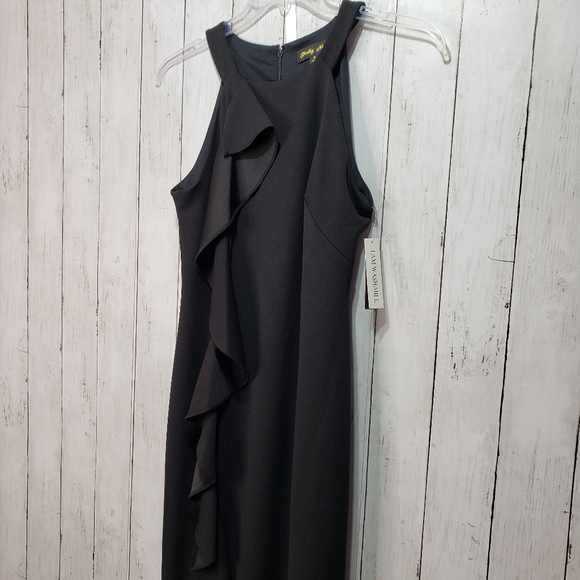 New! Shelby Nites Black High Neck Sheath Dress - Picture 4 of 9